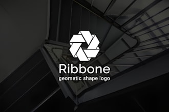 create initial letters in geometric shape logo