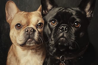 do a custom pet portrait, dog portrait, cat portrait