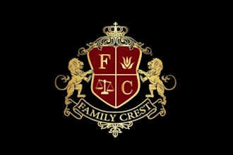 draw custom and original coat of arms, heraldic family crest logo design