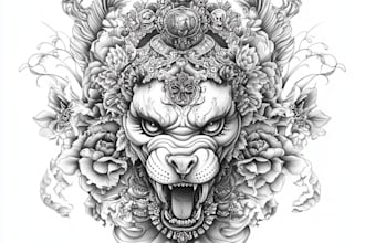create a unique custom tattoo design in black and white