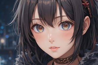 custom couple portrait demon slayer anime style