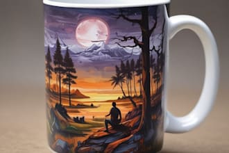 create custom typography coffee mug design or cup design
