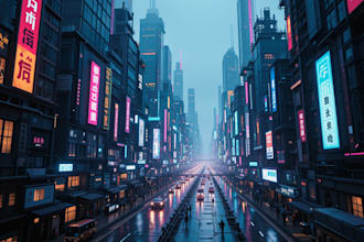 create a cyberpunk futuristic city art