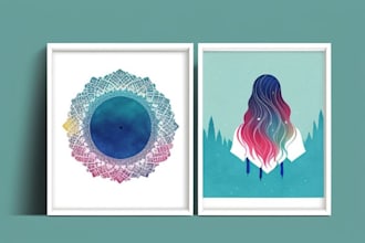 design printable abstract minimal boho wall art or posters