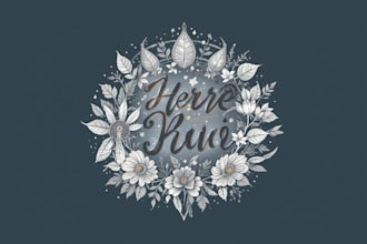 design hand drawn minimalist feminine boho botanical logo