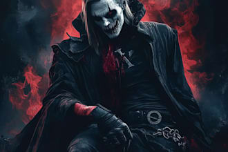 make a fantasy horror character art or dark art