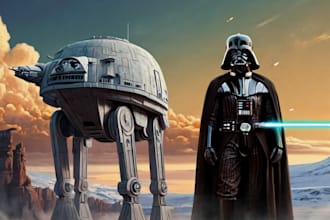 create star wars and sci fi illustration