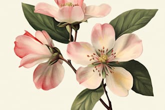 make hand drawn, botanical, floral and retro illustration