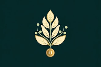 design hand drawn botanical boho minimalist logo