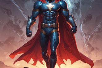 make a paint superhero character for you