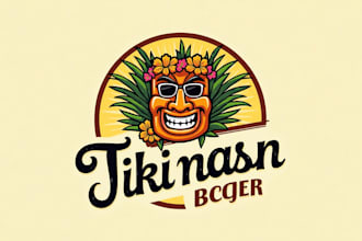 create beautiful tiki mask mascot logo design with unlimited revision