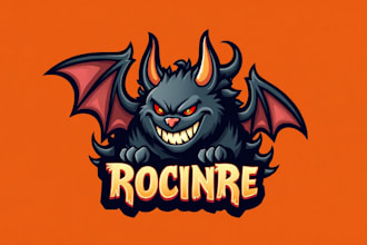do awesome angry bat head monster mascot logo design