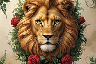 draw an animal and botanical illustration