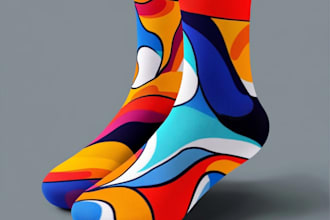 draw a creative socks unique sock design for you