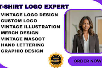 design custom t shirt logo, vintage illustration ,cute brand stickers and more