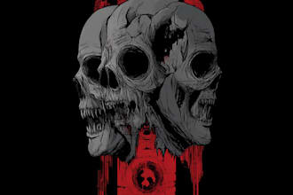 draw horror dark art, tshirt, metal album cover illustration
