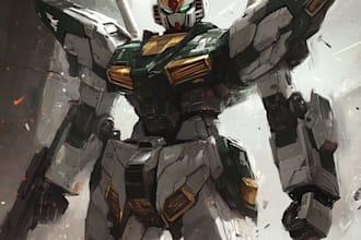 draw gundam, transformer, robot, armor, and mecha, concept