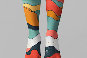 draw digital pattern socks design