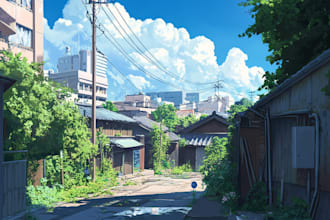 create stylized environment illustration background art, concept art
