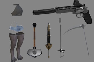 design custom vrchat outfit, vrchat weapon, asset, accessories avatar clothing