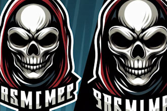 do high quality custom mascot skull logo