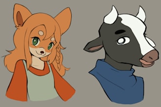 draw furry bust up sketches