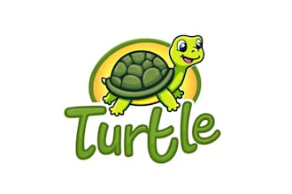 design awesome sea turtle mascot logo with express delivery