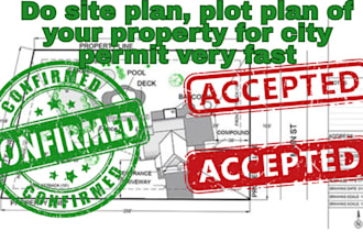 do site plan, plot plan of your property for city permit very fast