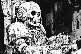 make warhammer illustration based on your description