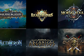 make unique playful 3d title game logo design for steam