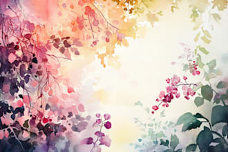 draw watercolor flower illustration