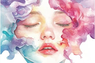 draw a watercolor painting portrait of your pets, dogs, cats, horses, birds