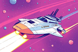 create an sci fi art and spaceship design