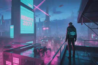 drawing a cyberpunk futuristic city art