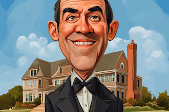 draw bobbleheads cartoon caricature