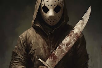 draw a fantasy horror and fantasy horror character