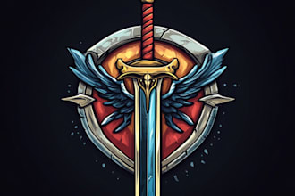 create fantasy game logo with cool unique style