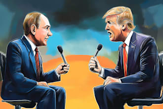 make a political cartoon or caricature design