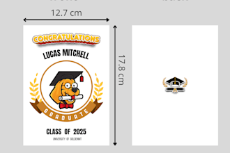 create a funny printable graduation card with a laughing dog