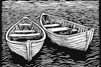 draw linocut illustration for shirt design