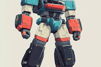 draw your mecha robot fanart or original in digital artwork