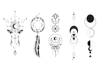 design custom vector mandala, fine line art, tattoo