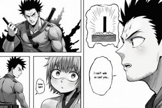 draw anime manga illustration, comic, manga page storyboard, mangaka, comic page