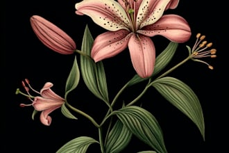 create amazing botanical vector line art illustration