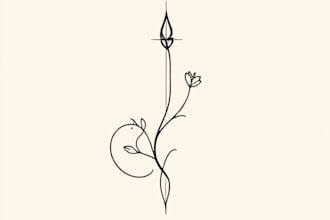 design a fine line art for your new tattoo