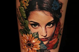 draw custom traditional tattoo design for you