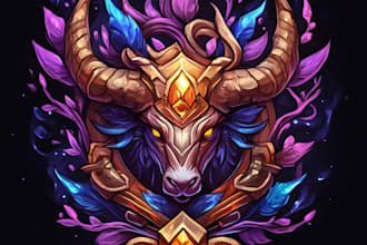 design fantasy game logo with cool unique magic style