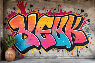 create custom graffiti art designs murals and wall arts