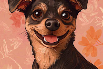design a custom disney pet portrait illustration