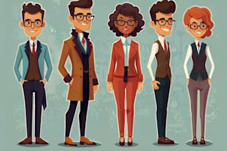 draw flat vector character design